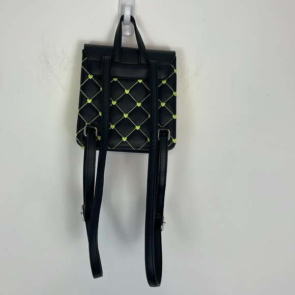Luv Betsey Johnson Small Black with Lime Green Hearts
Backpack Purse. - Picture 6 of 10